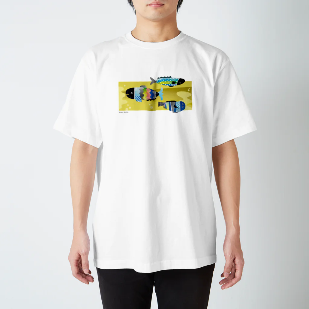 カツキ ミオのブクブク 魚 背景アリ スタンダードTシャツ