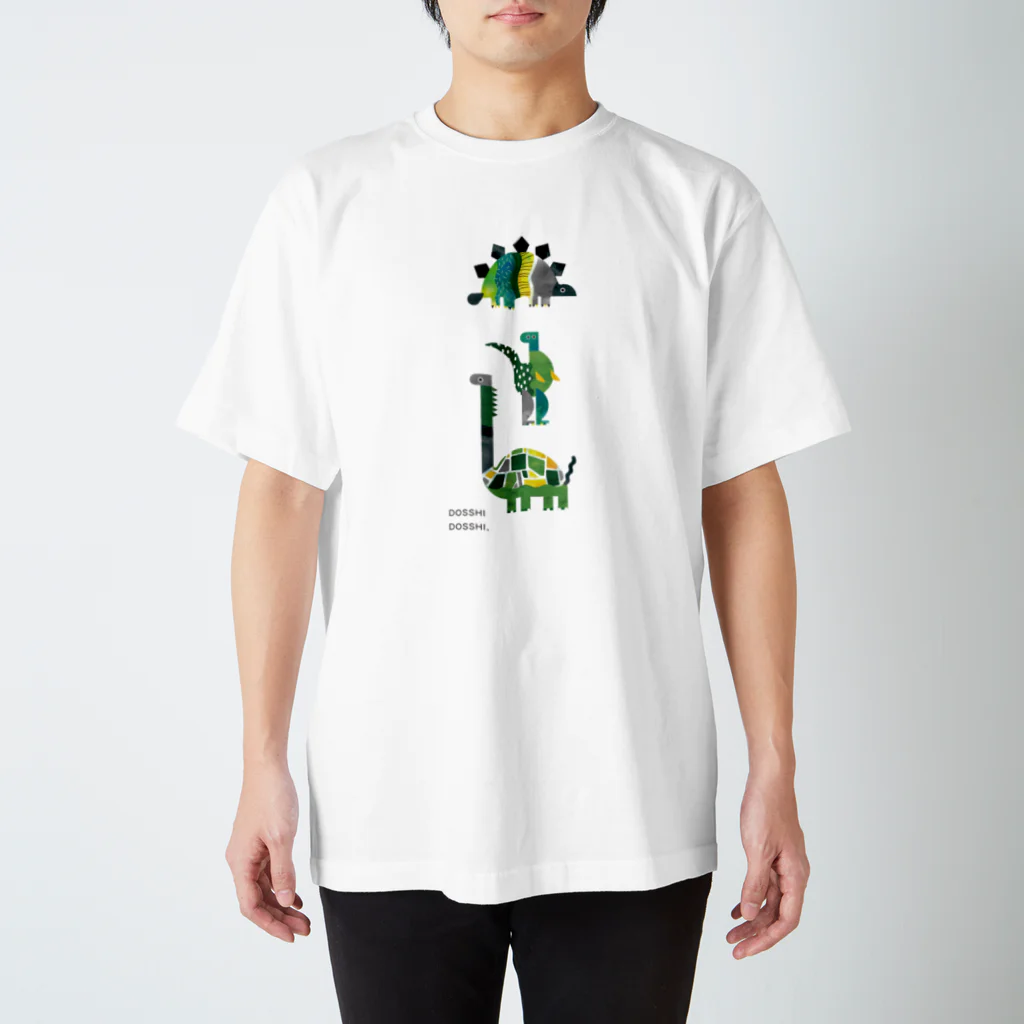 カツキ ミオのドッシドッシ 恐竜 タテバージョン Regular Fit T-Shirt