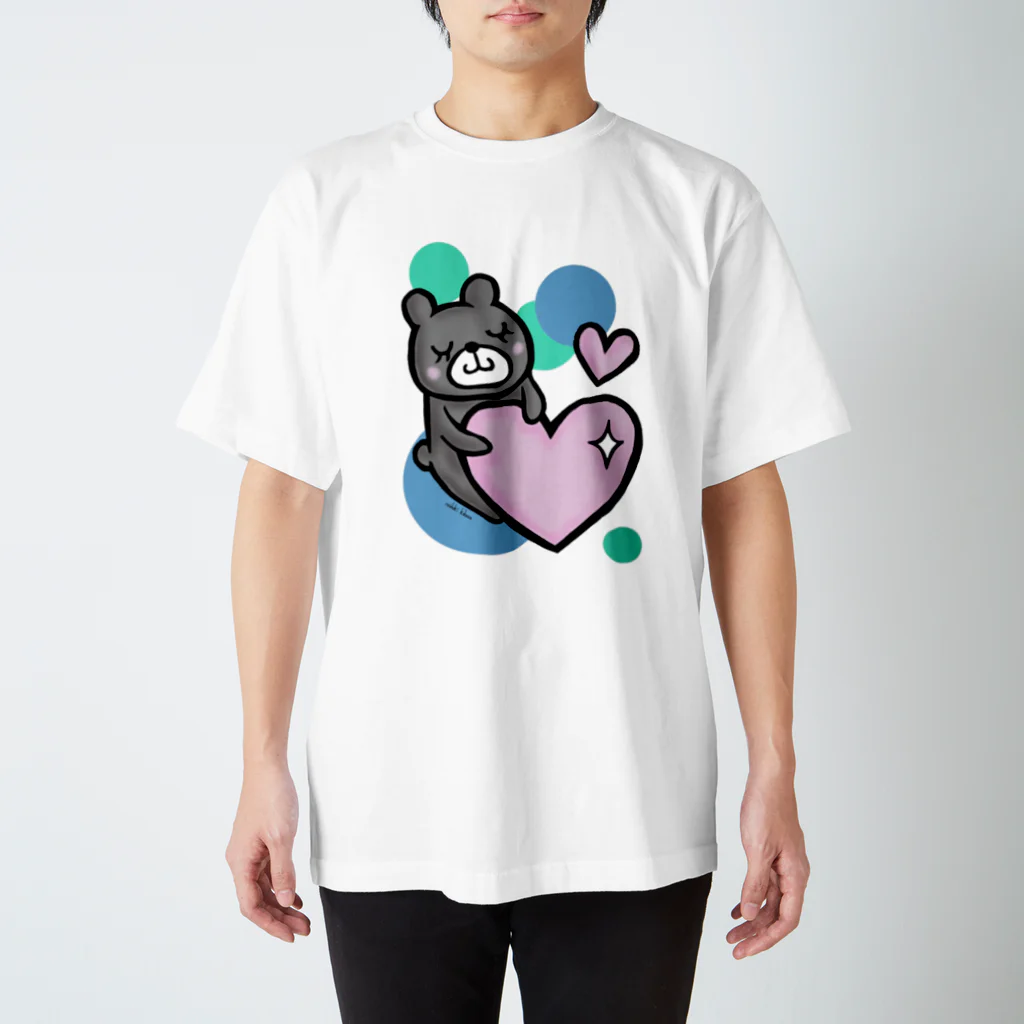 ~Good Luck Charm~　海月叶音の【再販】ほっこりクマさん　背景付version スタンダードTシャツ