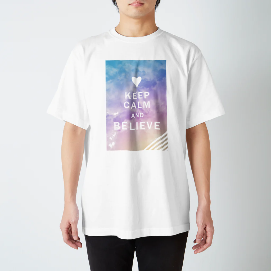 こりこりショップのKeep calm and BELIEVE！ Regular Fit T-Shirt