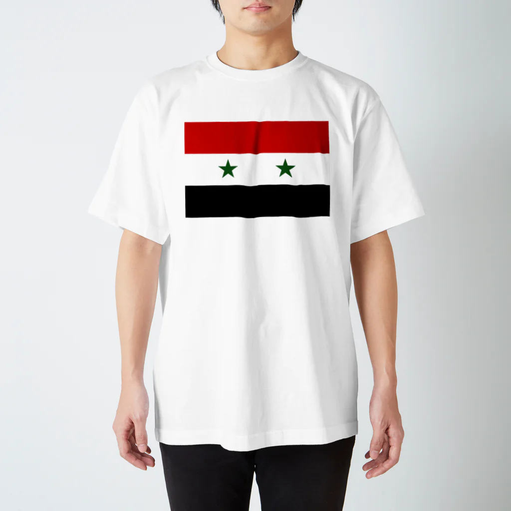 金融投資デザイン　カマラオンテ-ムラサキのSYRIA シリアの国旗 旗 flag スタンダードTシャツ