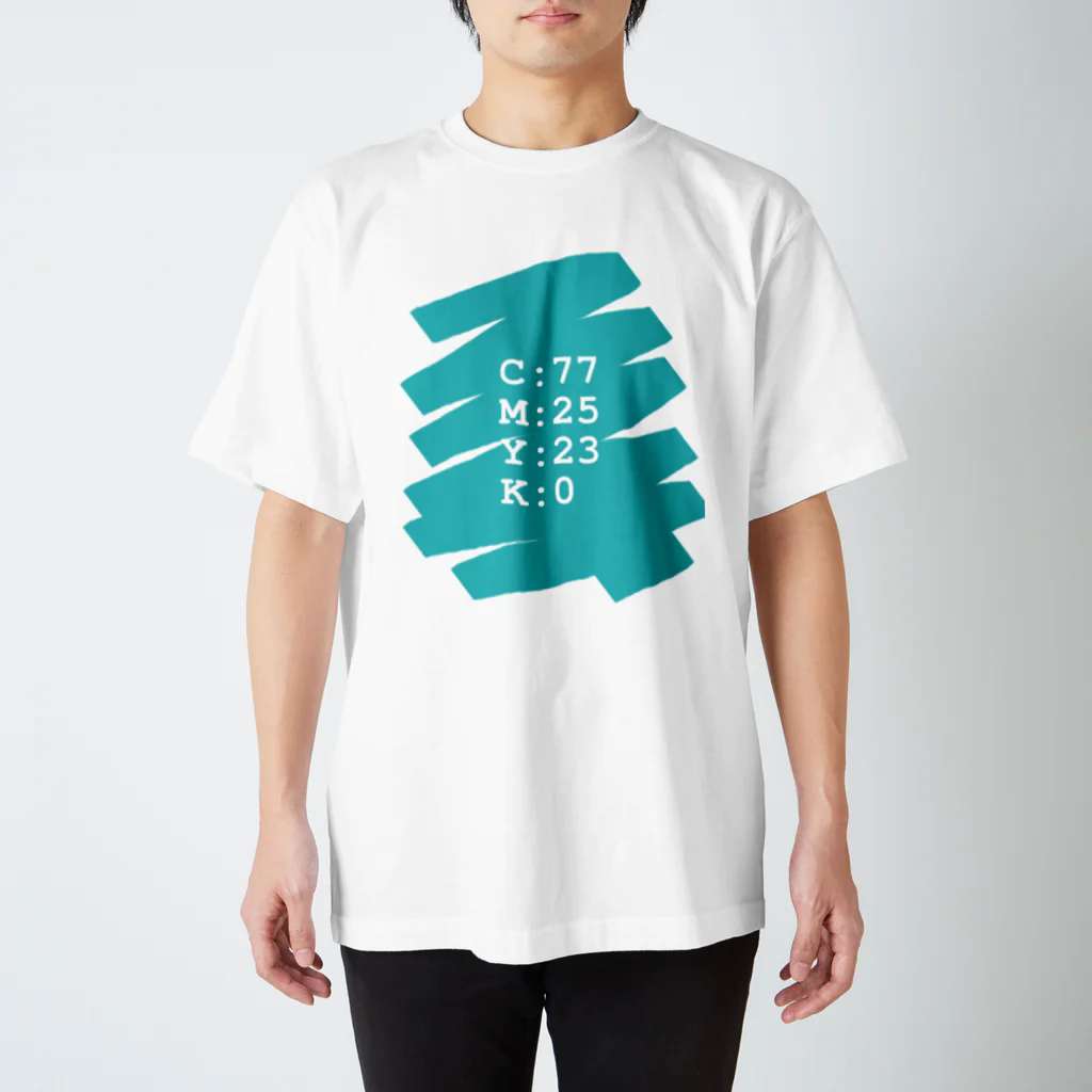 S-colorのカラー単色ターコイズブルーA1 スタンダードTシャツ