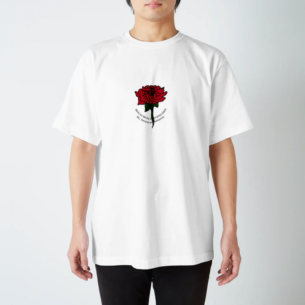 BITCHBITCHEDBITCHESのBITCH BITCHED BITCHES ROSE AND FLOWER Regular Fit T-Shirt