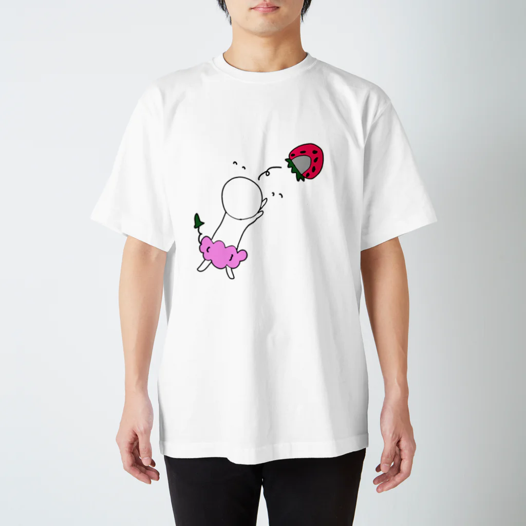 こんぺい工房の被り物が飛ばされてしまった恋するイチゴちゃん スタンダードTシャツ