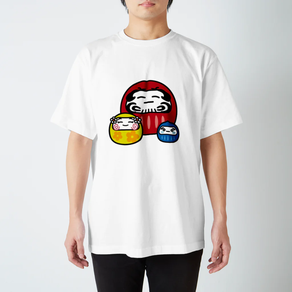 sainome-shopのだるまのだいちゃんファミリースリーショット スタンダードTシャツ