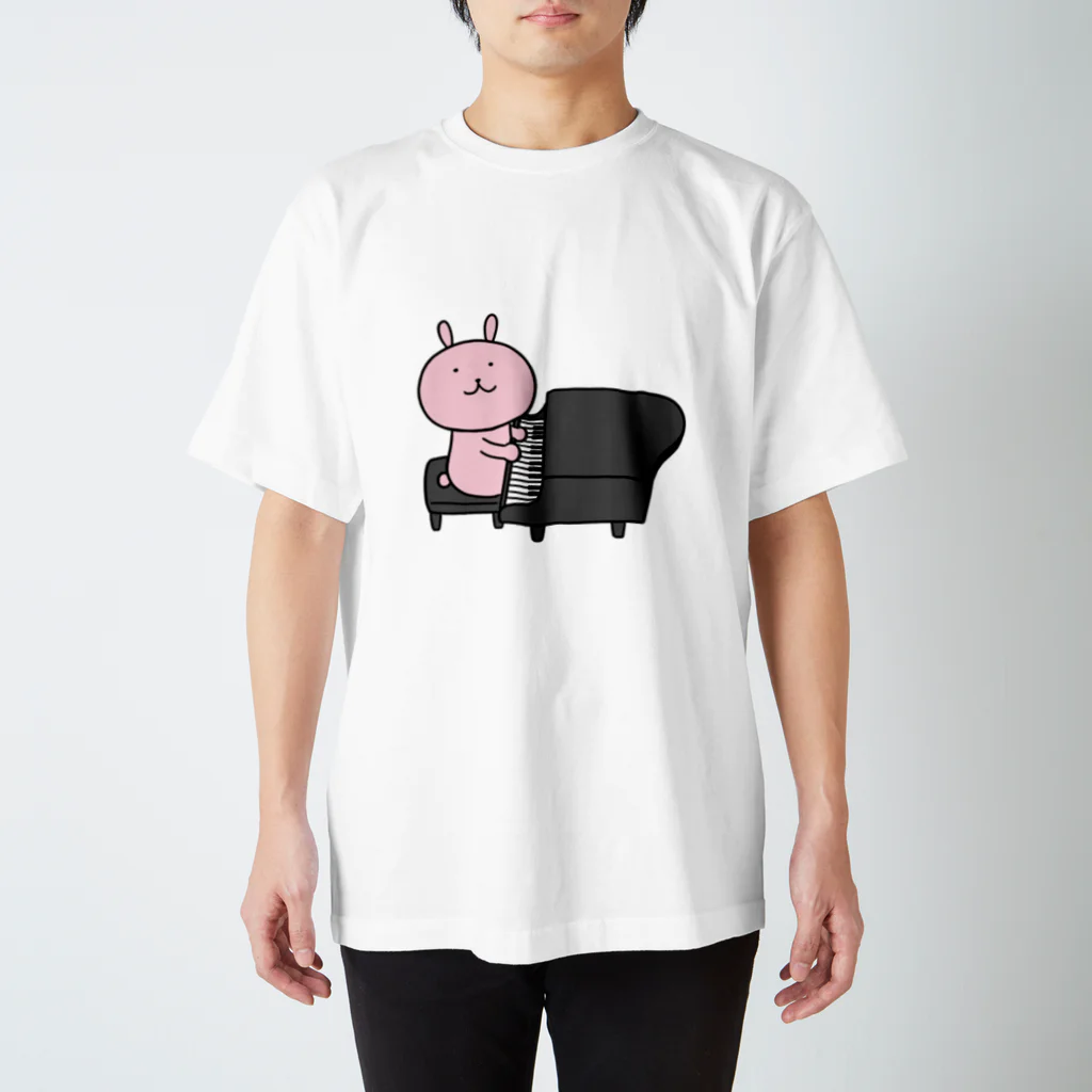 ゆずぽろの昼休みのピアノを弾くゆずぽろ スタンダードTシャツ