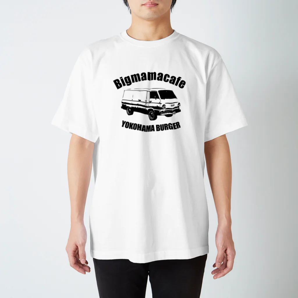 BigmamacafeのBigmamacafe YOKOHAMA BURGER A ブラック Regular Fit T-Shirt