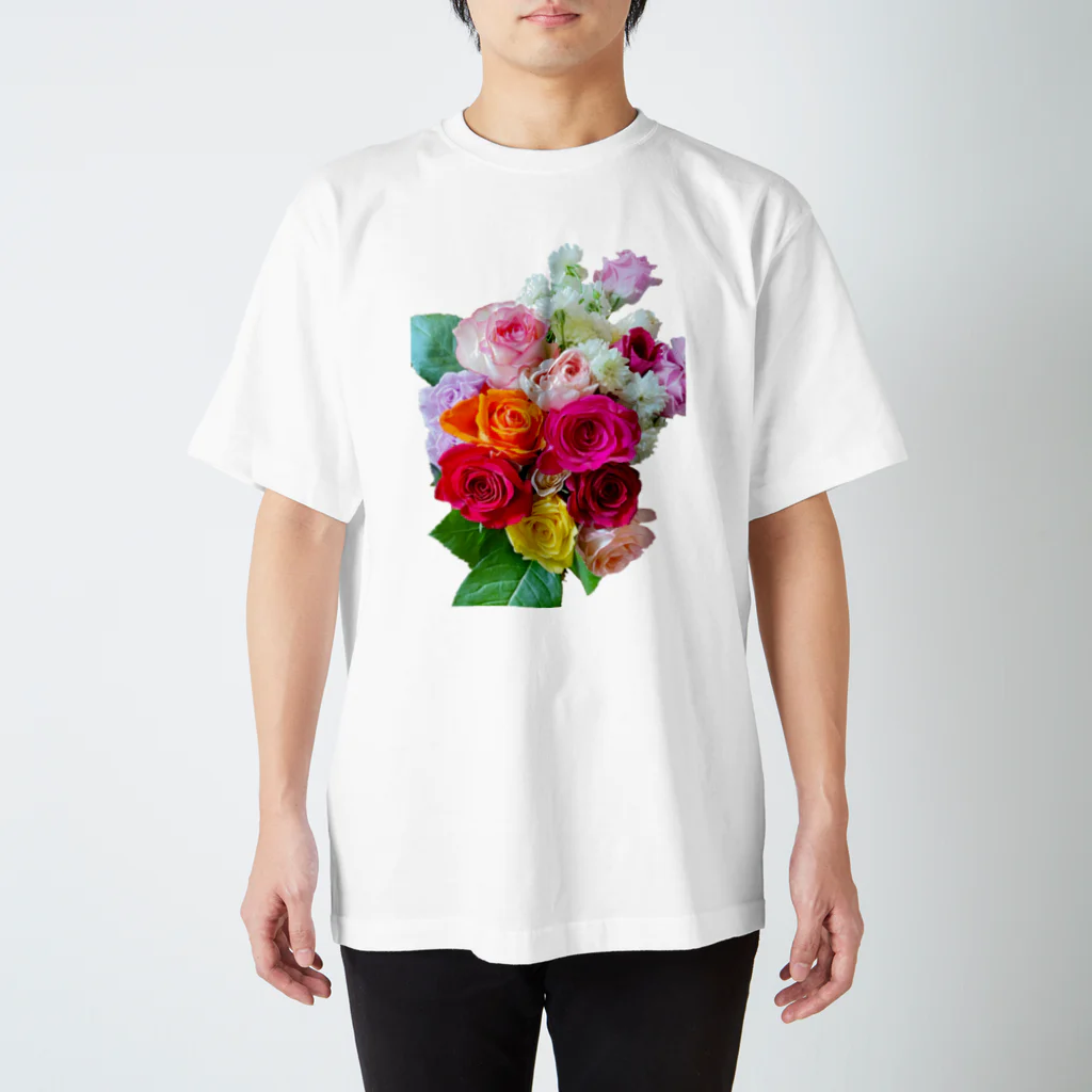 花のある生活のカラフルローズ Regular Fit T-Shirt