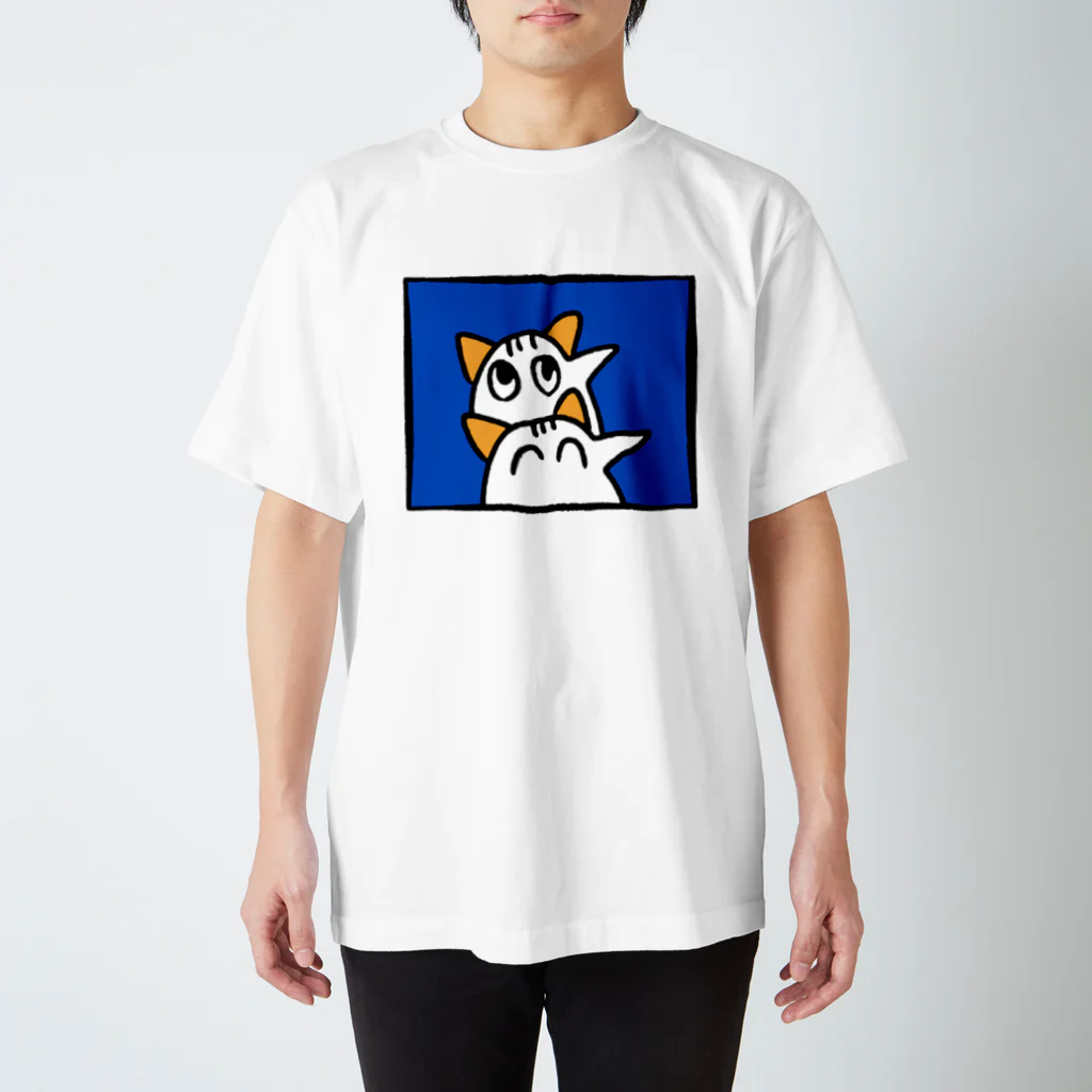 hachuuのネコの鳥 スタンダードTシャツ