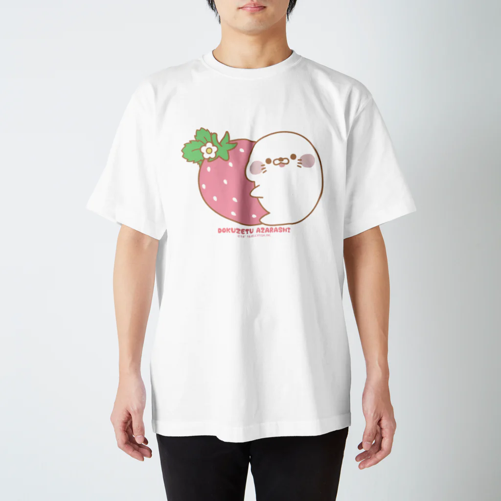 jellyfish@毒舌あざらしゲスくま公式の毒舌あざらし苺柄 スタンダードTシャツ