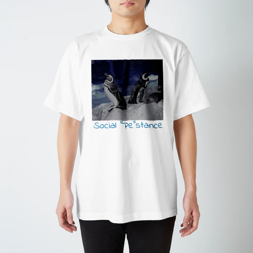 こはくさんとぺんぎんのSocial "Pe"stance スタンダードTシャツ