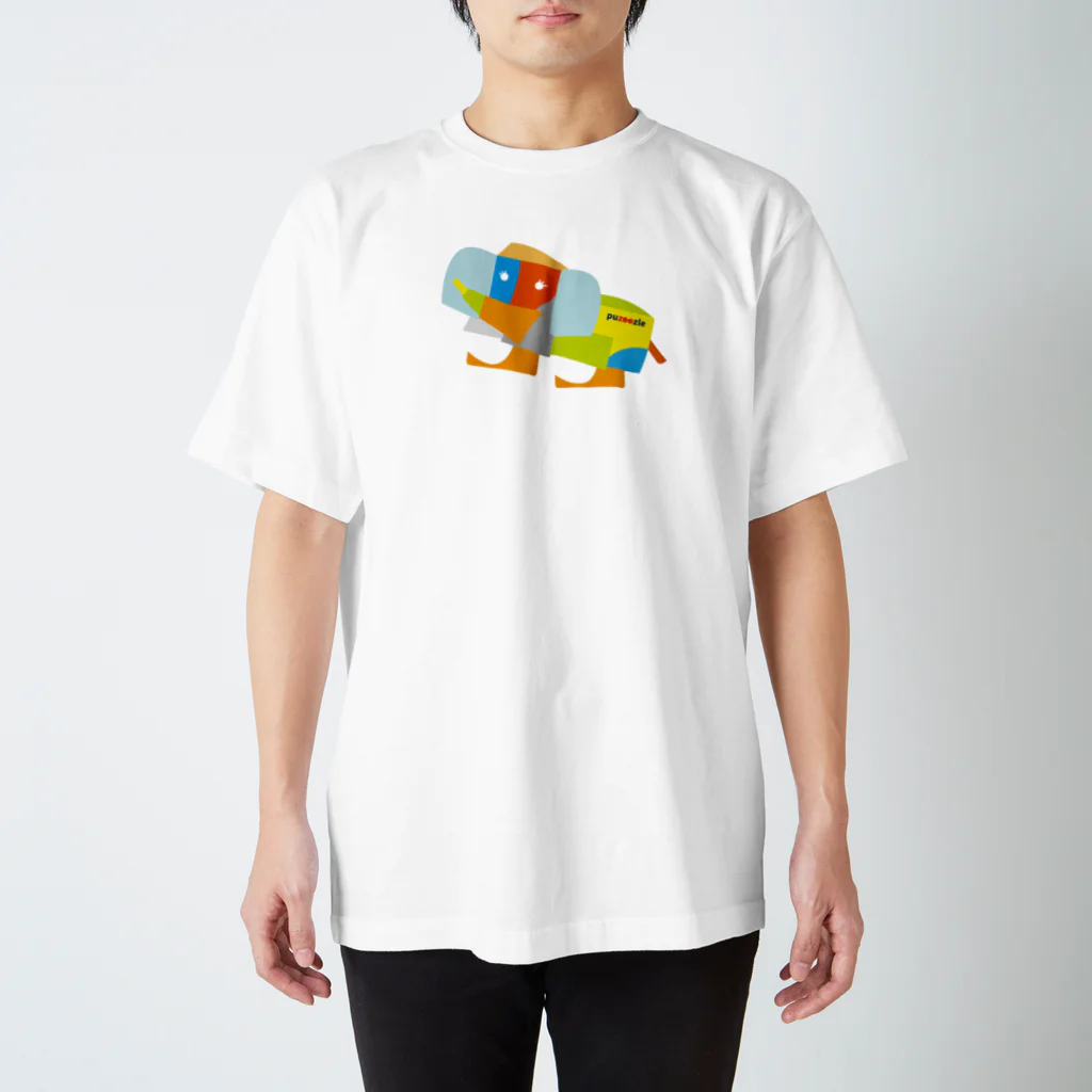 monochromeH2のpuzoozle - elephant - スタンダードTシャツ