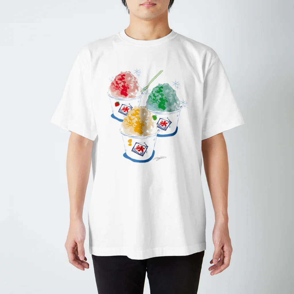 猫鳴きのかき氷３点 スタンダードTシャツ