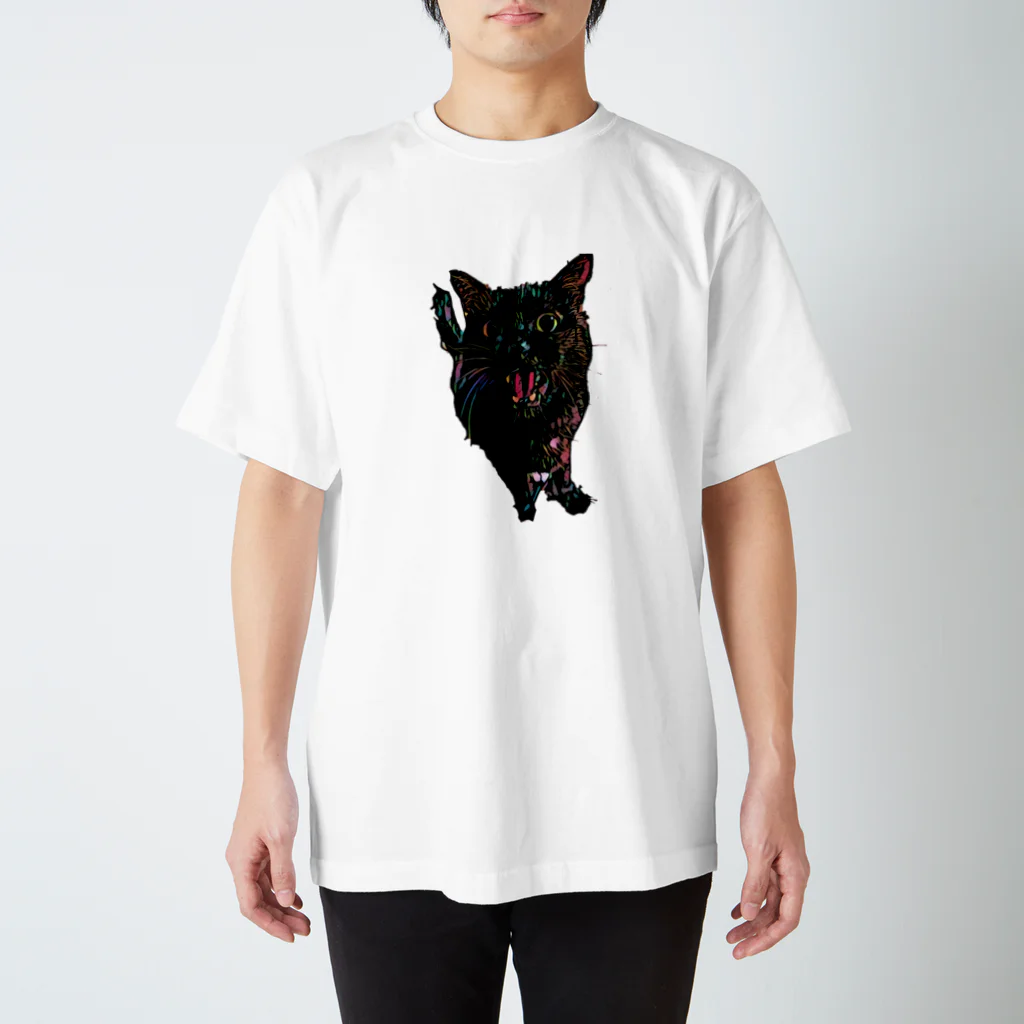〇〇黒猫。のおねだり黒猫。 Regular Fit T-Shirt