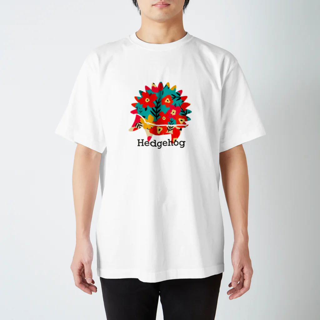 さがみ屋のHedgehog flower Regular Fit T-Shirt