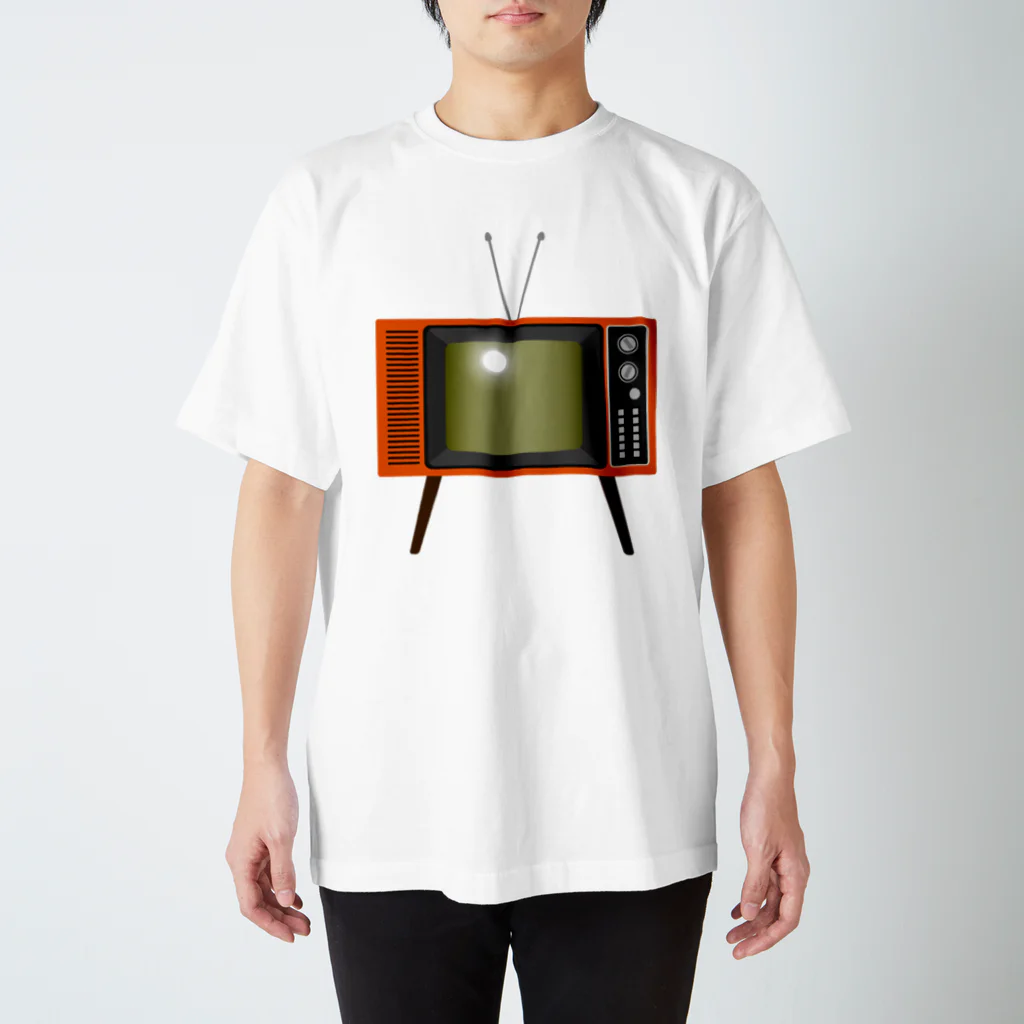 illust_designs_labのレトロな昭和の可愛いテレビのイラスト 脚付き  スタンダードTシャツ