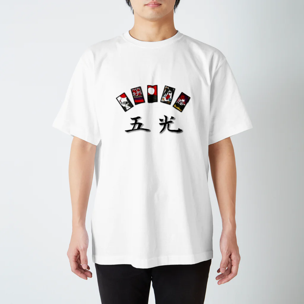 (|ω|)　（おめがねこ）の花札「五光」 Regular Fit T-Shirt