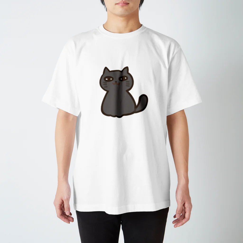 文学眉毛の文学眉毛のくろねこさん Regular Fit T-Shirt