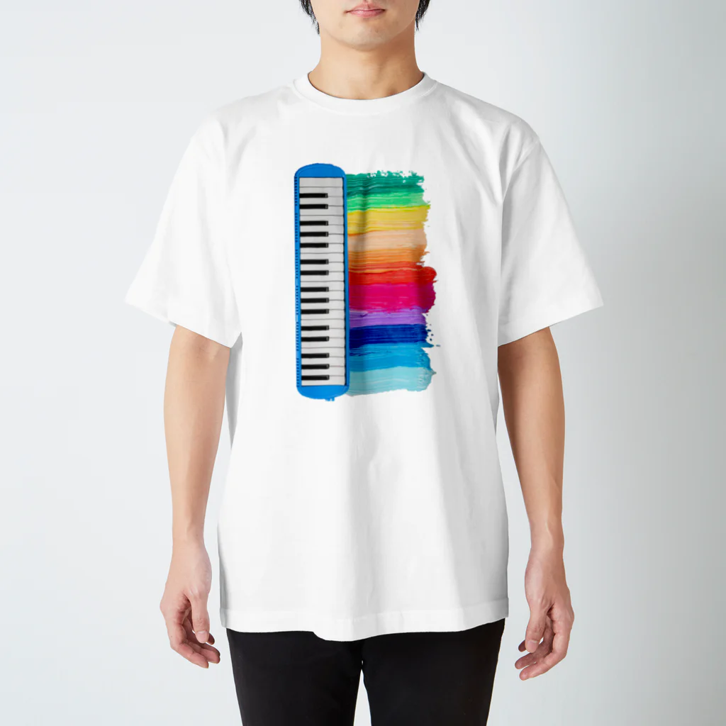 人生やり直しのピアニカレインボー スタンダードTシャツ