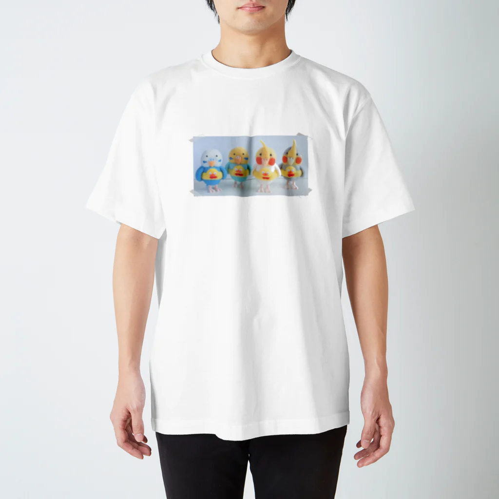 un-petit-pas-ninjinのエア海水浴インコ！ スタンダードTシャツ