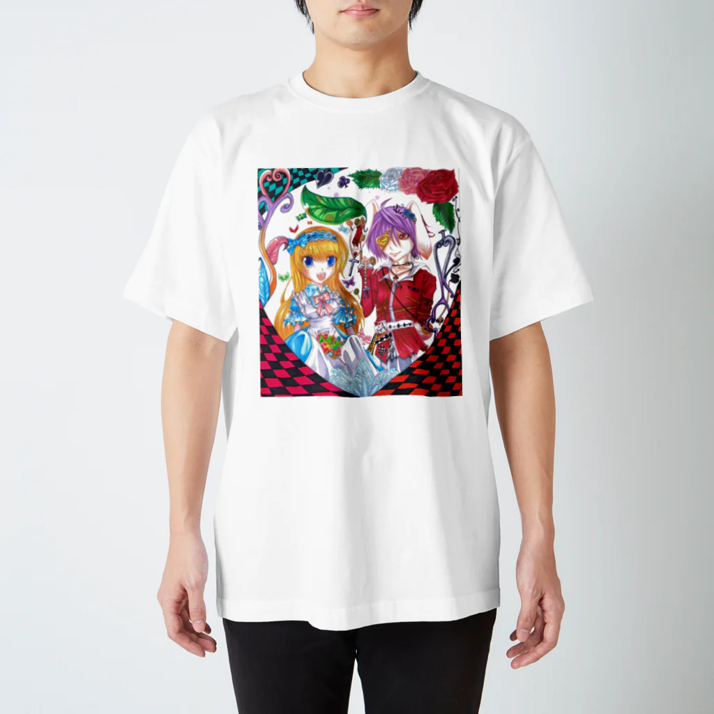 ぺちゃの ○。銀狐堂。○ のアリスと時計うさぎ スタンダードTシャツ