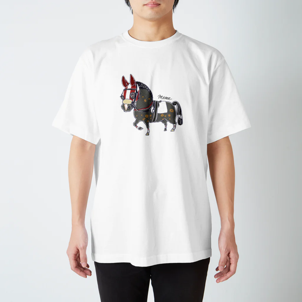 SHIROFUNE_mooooの　青毛　赤いメンコの競走馬 Regular Fit T-Shirt