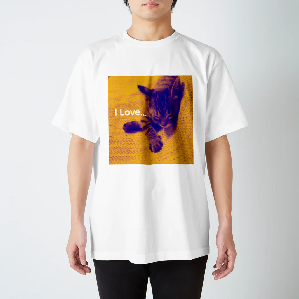 【NAtsuki】のi Love 猫 Regular Fit T-Shirt