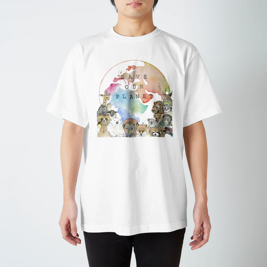 azure designのSave our PLANET【文字入り】 スタンダードTシャツ