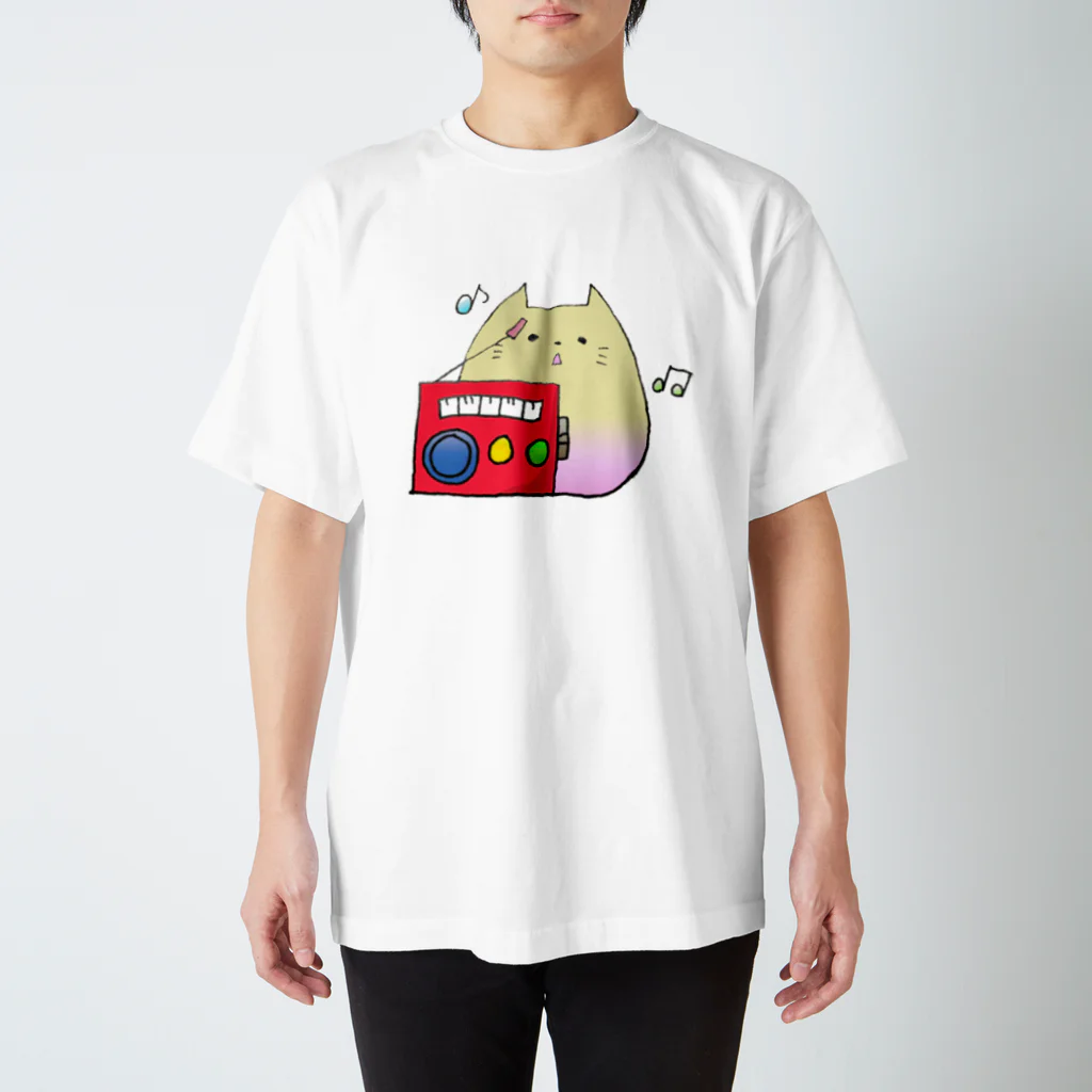 あぴこのおみせのラジオねこ スタンダードTシャツ