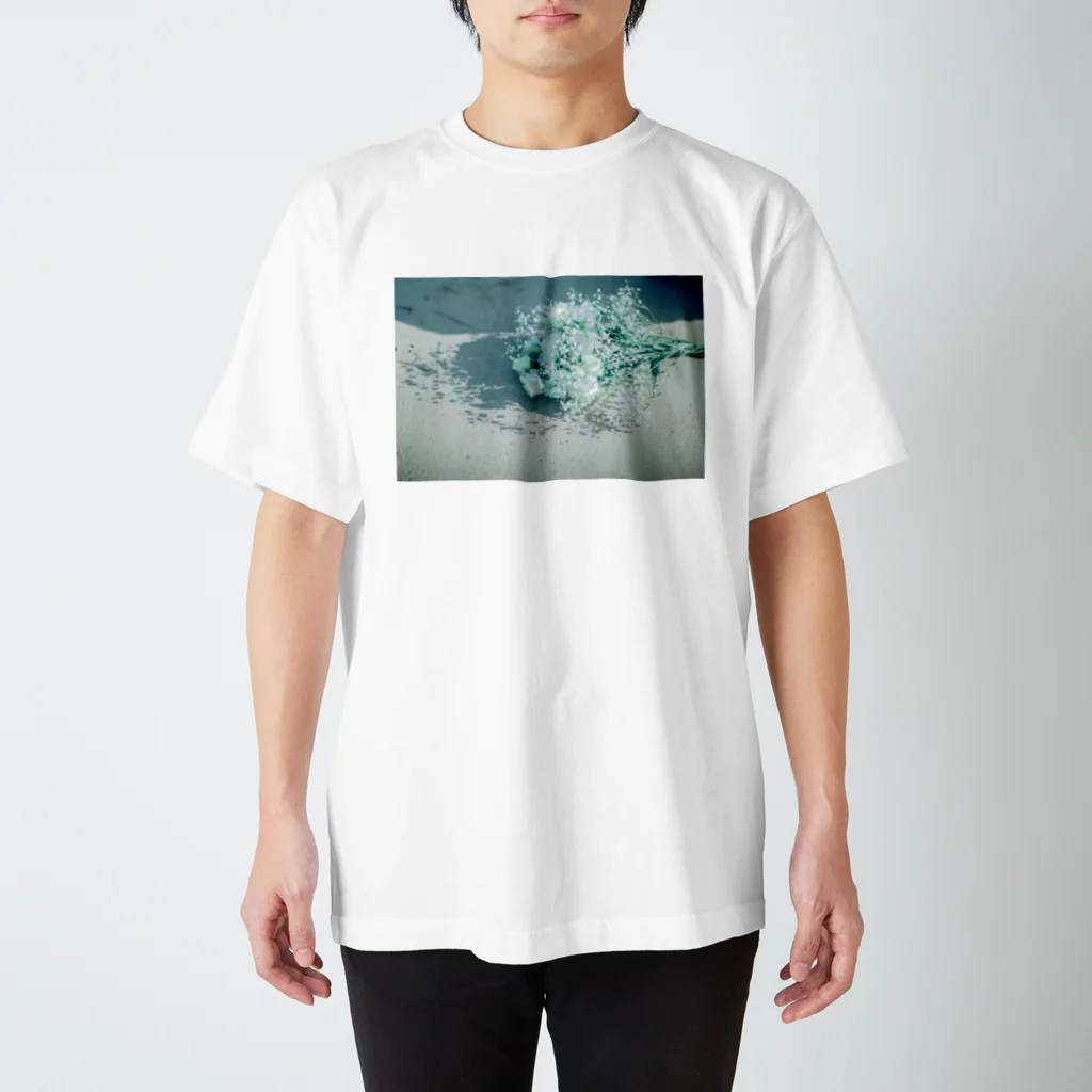 とってもふわふわのいぬの海と花とまちがいたち スタンダードTシャツ