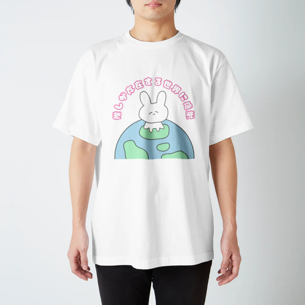 美人ちゃん🐰LINEスタンプの推しが存在する世界に感謝 スタンダードTシャツ