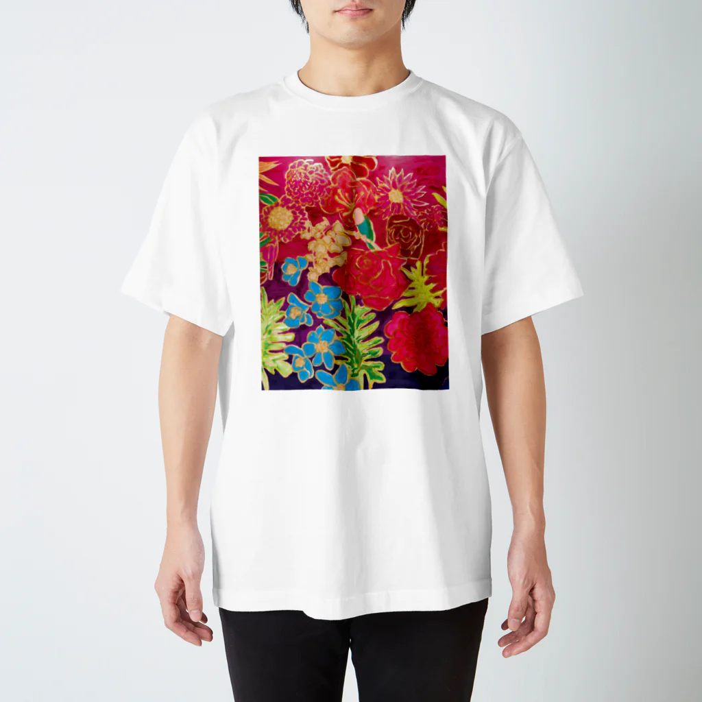 shiho_artのGarden -Red- Regular Fit T-Shirt