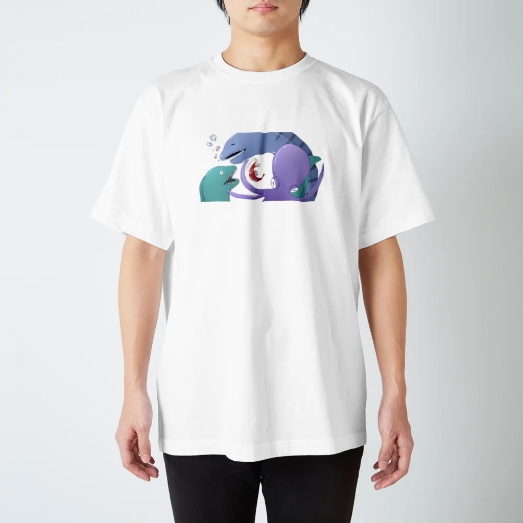 しょっぷのタコとウツボと小エビ スタンダードTシャツ