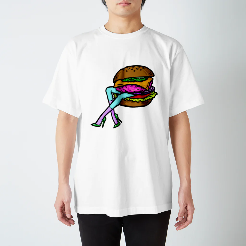 Mieko_Kawasakiのハンバーガー天国　ハッピージャンクフード　 スタンダードTシャツ