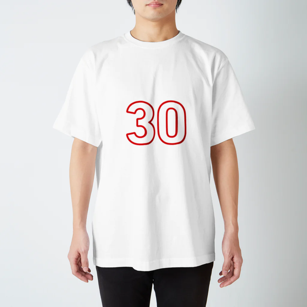 ふしめTシャツの30歳のふしめ (Red) スタンダードTシャツ