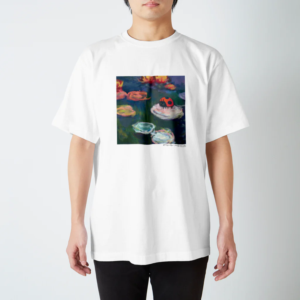 ノザキ-Nozakiの名画を楽しむてんとう虫〜水面の絵画〜 スタンダードTシャツ