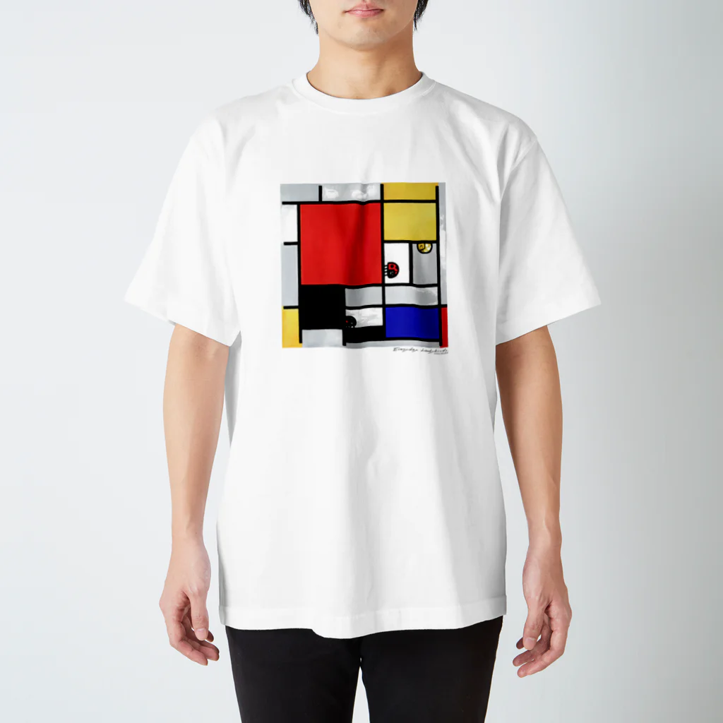 ノザキ-Nozakiの名画を楽しむてんとう虫〜カラフルな絵画〜 Regular Fit T-Shirt