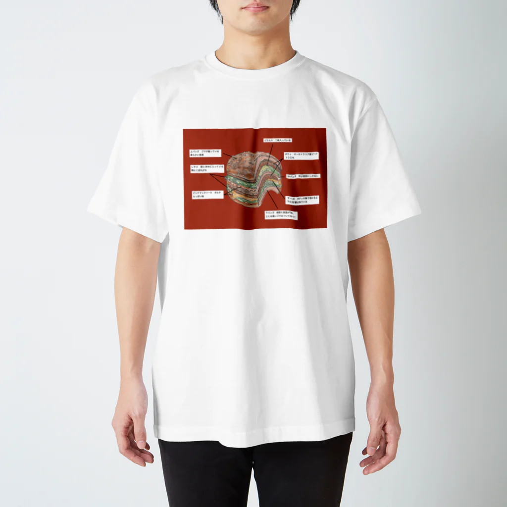 貯金してタイに行きたいのハンバーガーの絵のTシャツ Regular Fit T-Shirt