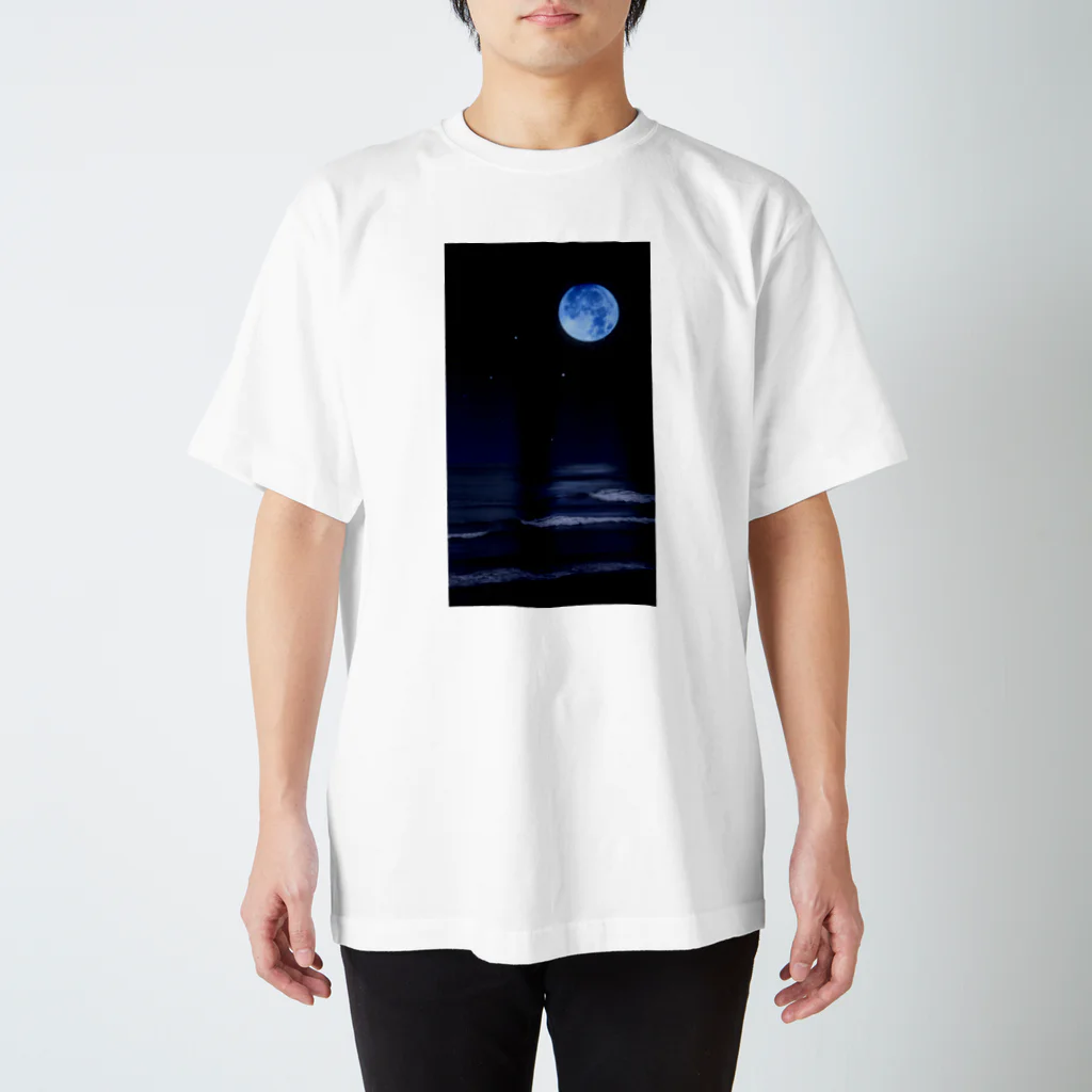 lindalinの月夜の海 Regular Fit T-Shirt