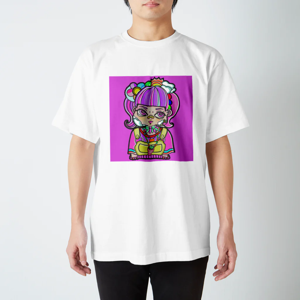 🐼🌈🌈いちみととう💜💙💚💛のピンクデコラちゃん Regular Fit T-Shirt