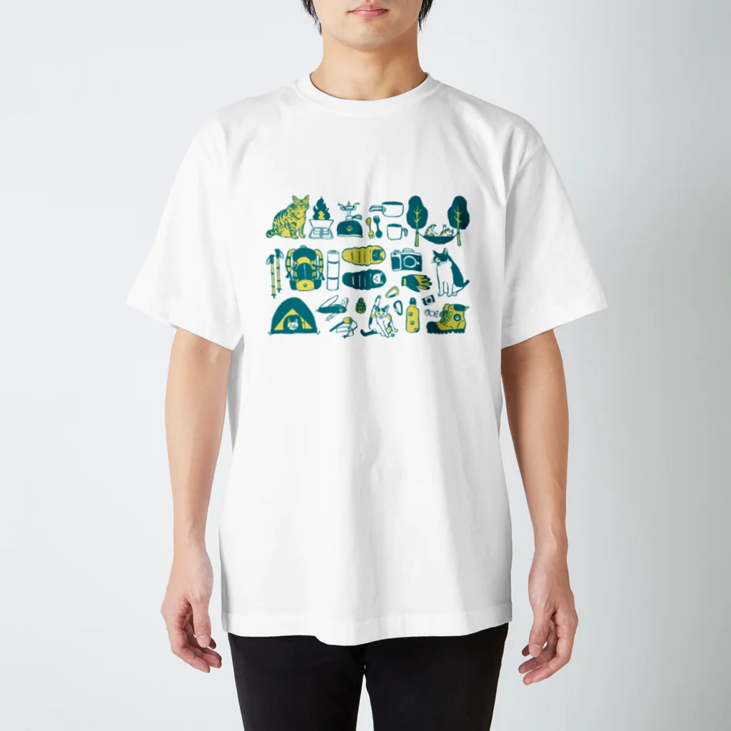 喫茶こぐまやのcamp cats Regular Fit T-Shirt