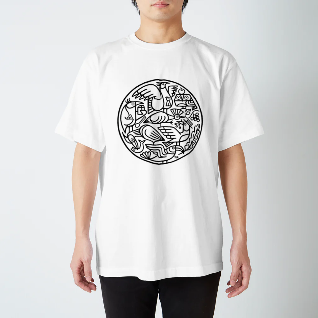 Coquet-CoccoのTシャツ／Daily Life/ブラックライン Regular Fit T-Shirt