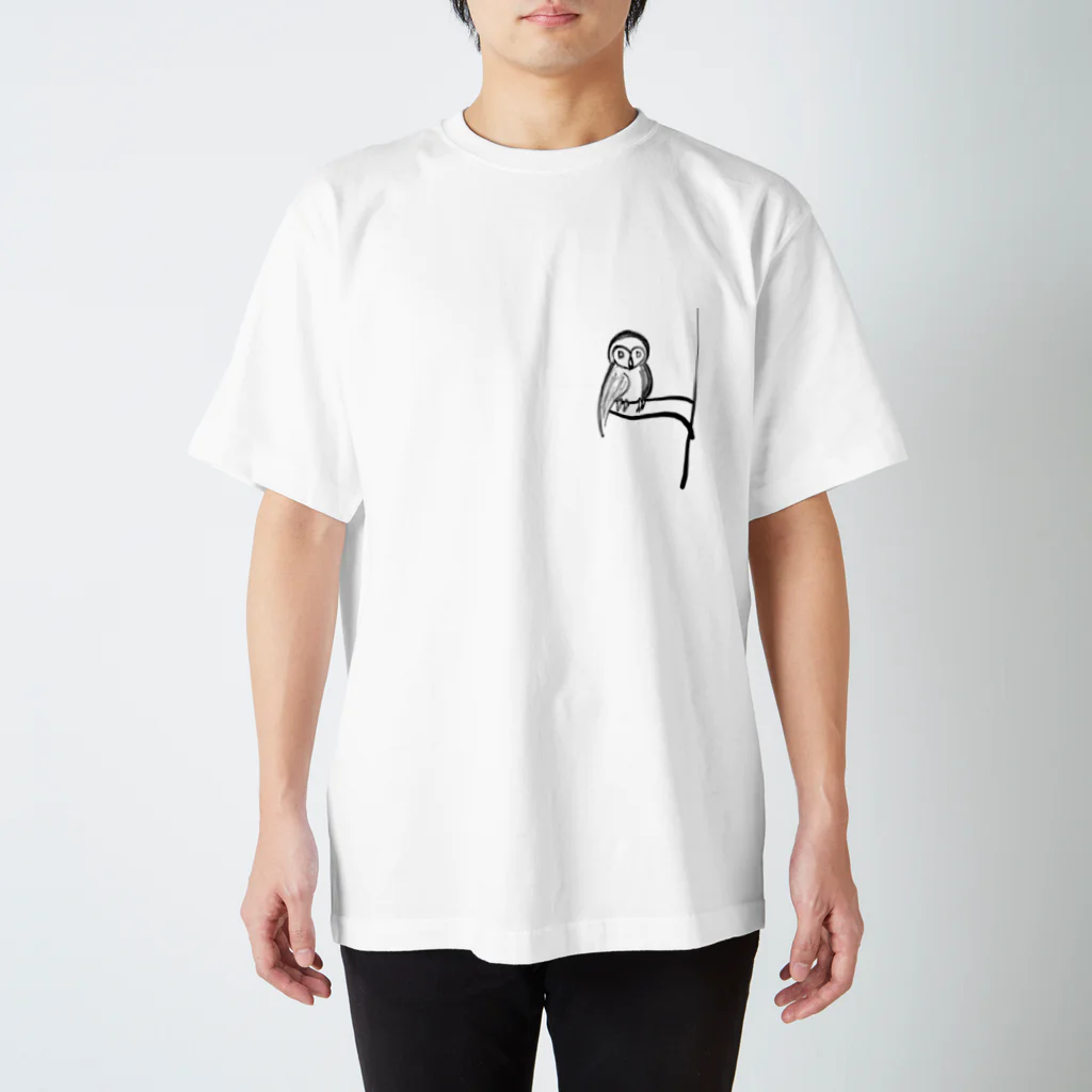 veranda_lavenderのふくろうの沈思黙考 Regular Fit T-Shirt