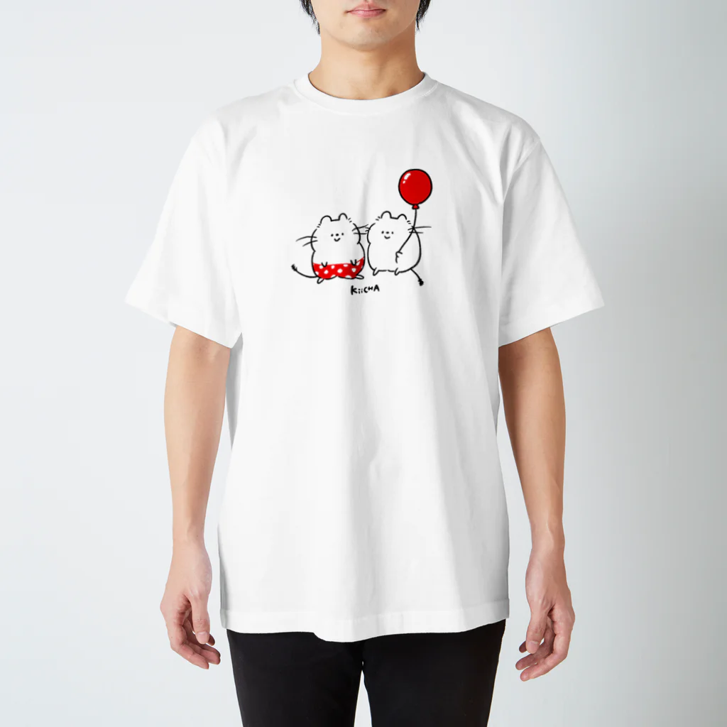 デグーのきいちゃんのパンツと風船デグー赤 Regular Fit T-Shirt