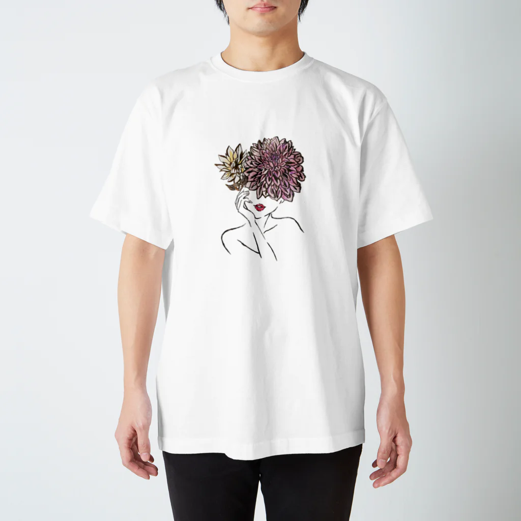 hoshan☺︎flower garden❁の【 Dahlia Head 】part.1 スタンダードTシャツ