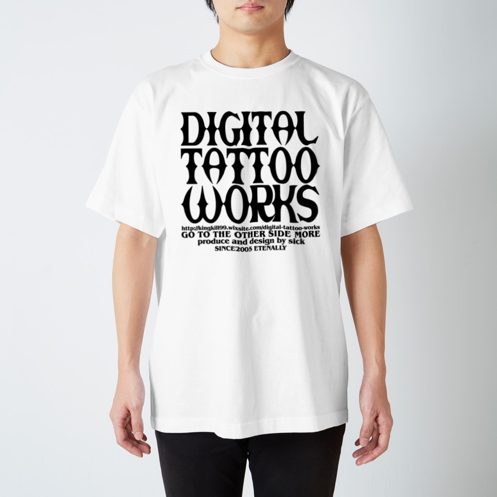 DIGITAL TATTOO WORKS/sickのdigital tattoo works rogo_2 Regular Fit T-Shirt