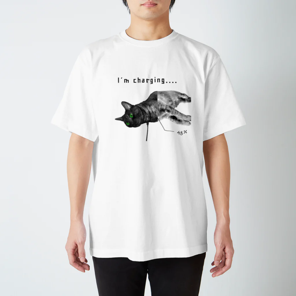 非ユークリッド幾何学を考える kodaisakanaのI'm charging....  Simple スタンダードTシャツ