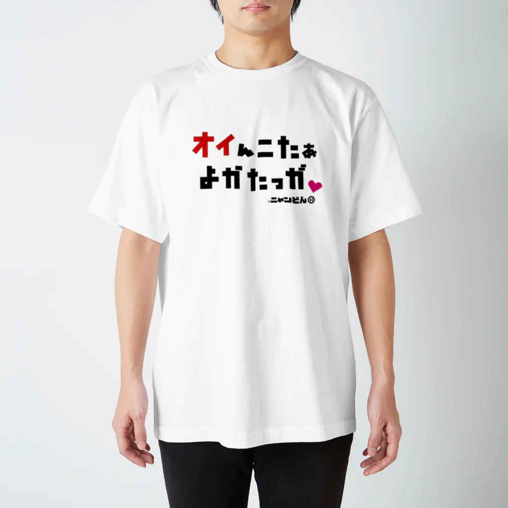 ©ニャンどんの部屋(公式)の❤️ニャンどん❤️オイんこたTシャツ（オイ赤）） Regular Fit T-Shirt