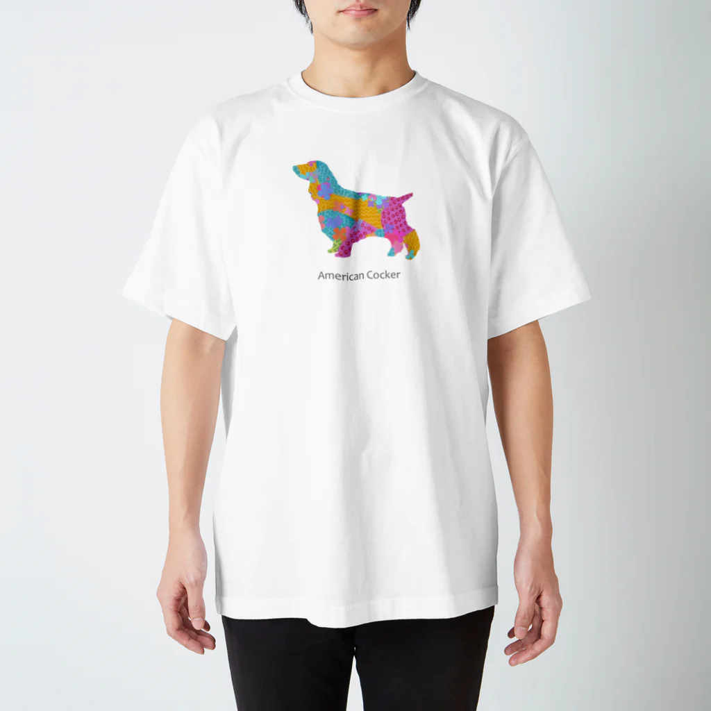 AtelierBoopのアレグリヘ柄　コッカー スタンダードTシャツ