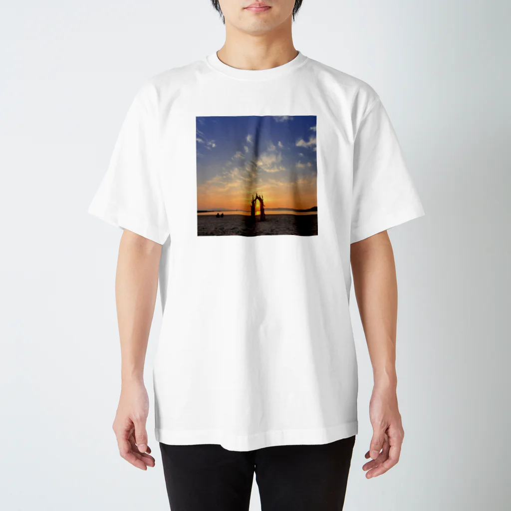 33-crateの流木アーチsunset スタンダードTシャツ